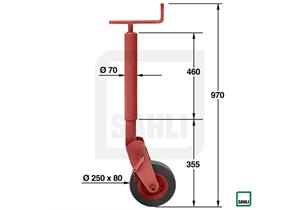 Stützrolle mit Vollgummirad bis 1200kg