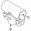 T-Schelle geschlossen verzinkt Durchgang 1 1/2 Abgang 1 1/2" mit Schrauben M10 x 30 | Bild 2