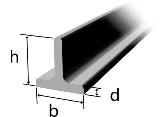 T-Stahl scharfkantig 30 x 30 x 4mm, RSt37-2 warmgewalzt roh