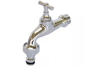 TEGUM Tegufix Auslaufhahn mit Knebelgroff G 1/2" chrom Anschluss/Ausgang G 3/4"