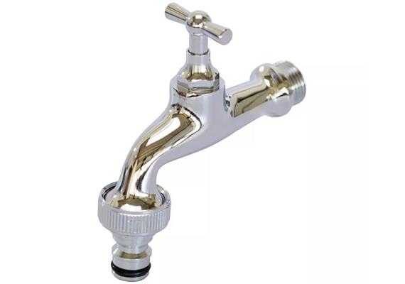 TEGUM Tegufix Auslaufhahn mit Knebelgroff G 1/2" chrom Anschluss/Ausgang G 3/4"