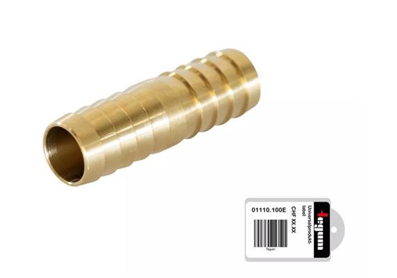 TEGUM Tegufix Schlauchverbinder 22 mm. Messing Schwere Ausführung, gedreht - 594