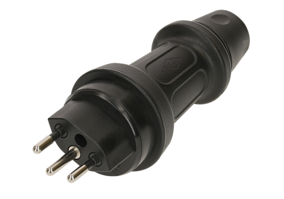 TH Stecker Typ 13 IP55 schlagfest 3-polig gegen Staub und Strahlwasser