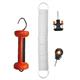 Torspannfeder 5m Gallagher weiss mit Griff rot, Torgriff - und Ringisolator - 053