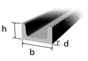 U-Stahl rundkantig 50 x 25 x 5/6mm S235JR (RSt37-2) - ENG