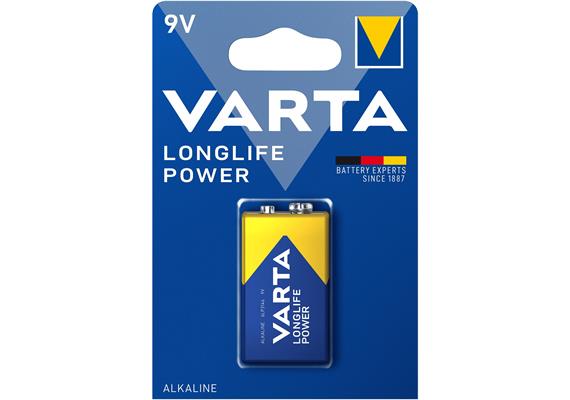 VARTA Batterie Longlife Power 9V Pack mit 1 Stück - EHD
