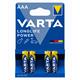 VARTA Batterie Longlife Power AAA Pack mit 4 Stück