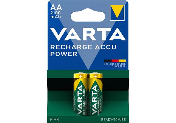 VARTA Batterie Recharge Accu Power AA 2100 mAh Pack mit 2 Stück - EHD