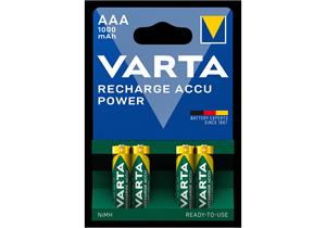 VARTA Batterie Recharge Accu Power AAA 1000 mAh Pack mit 4 Stück - EHD