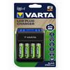 VARTA Batterieladegerät LCD Plug Charger lädt 2 oder 4 AA AAA oder 1x 9V Batterie - EHD
