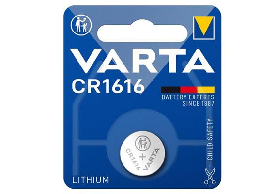 Varta Knopfzellen Batterie CR1616 3V 55m/Ah Pack mit 1Stk.