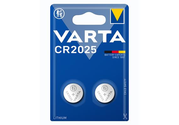VARTA Knopfzellen-Batterie CR2025 Pack mit 2 Stück