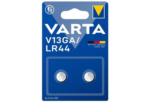 Varta Knopfzellen Batterie V13GA LR44 1.5V 138m/Ah Pack mit 2Stk. Varta Knopfzellen Batterie V13GA LR44 1.5V 138m/Ah Pack mit 2Stk.
