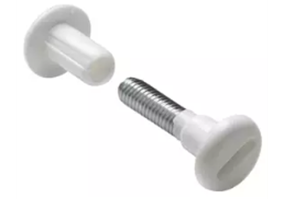 Verbindungsschraube M6 x 29-40mm weiss mit Kunststoffenden Hettich