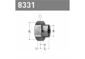 Verschraubung aus Rotguss mit IG und Dichtung 3/4 20 G 1 1/2