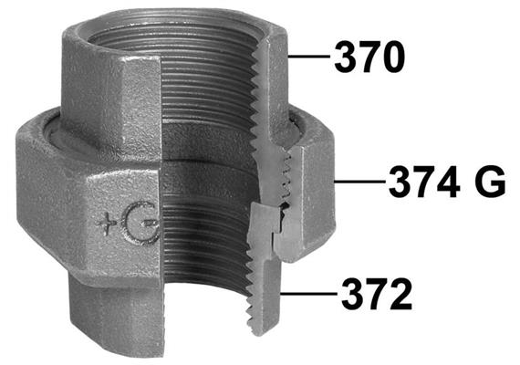 Verschraubung ohne Dichtung Innengewinde verzinkt +GF+ Nr. 330 1 1/2"