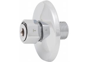 Verschraubung Standard 1/2 x 1/2" L ca 50mm verchromt mit Rosette Ø 65mm - NIK