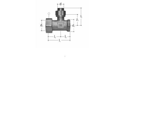 Verteiler 1-fach für max. 24 BW Ø12 aus Rotguss, mit Mutter, Dichtung, AG, Bördelverschr.