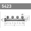 Verteiler 4-fach für max. 24 BW Ø16 aus Rotguss, mit Mutter, Dichtung, AG, Bördelverschr.