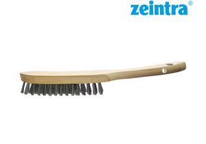 ZEINTRA Stahdrahtlbürste 25 x 290 x 40 mm Schweizer Hand-Drahtbürste 2-reihig