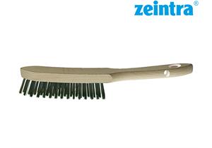 ZEINTRA Stahdrahtlbürste 30 x 490 x 25 mm Schweizer Hand-Drahtbürste 3-reihig
