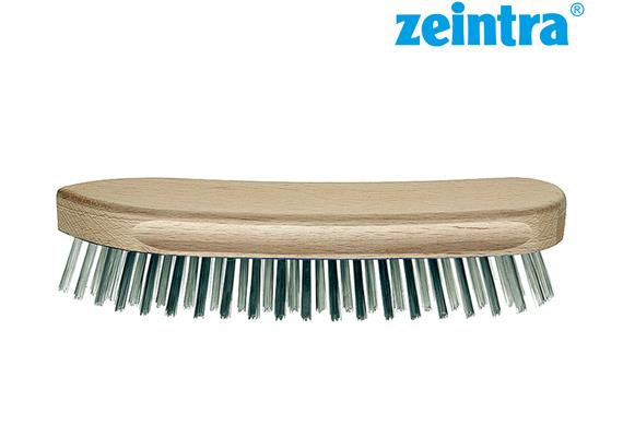 ZEINTRA Stahdrahtlbürste 50 x 205 x 45 mm Schweizer Hand-Drahtbürste 5-reihig