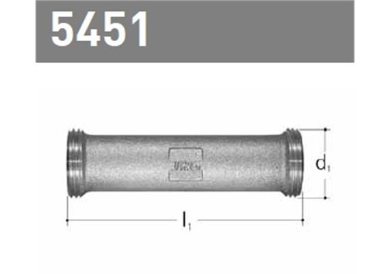 Zwischenstück aus Rotguss beidseitig Aussengewinde G1 DN 20 für 5450+5452